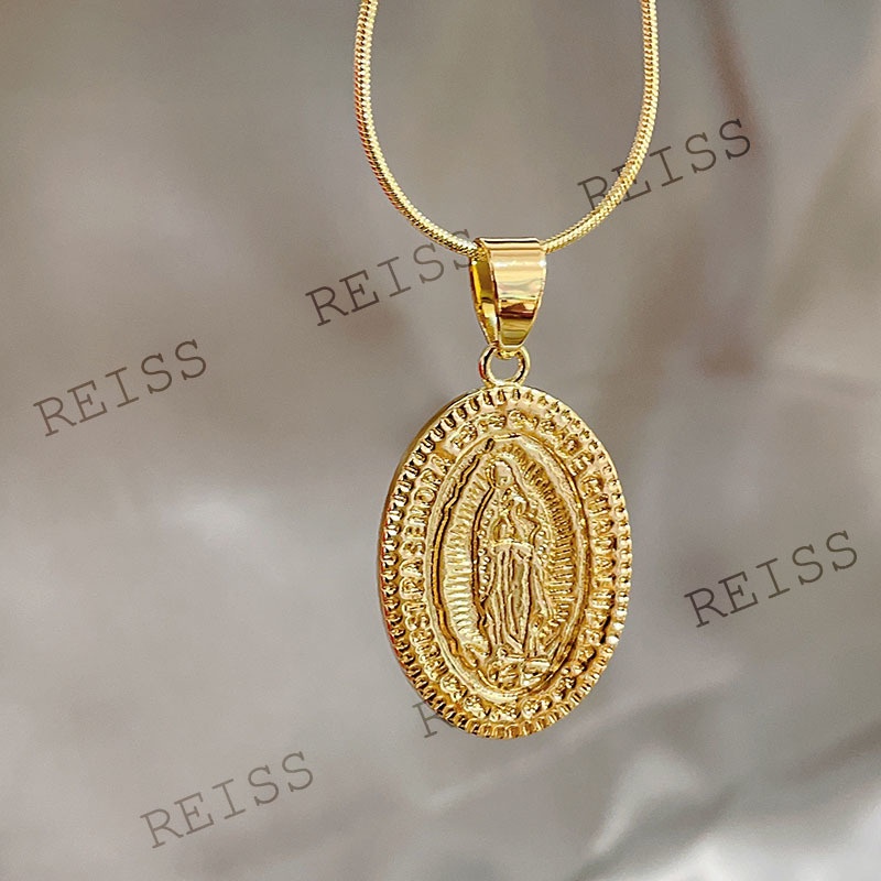 REISS St Benediktus Perhiasan Kalung Notre Dame Emas Stainless Steel San