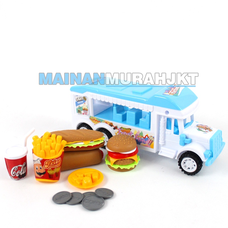 MAINANKEI ANAK MURAH MOBIL BURGER LI11 MOBIL HOTDOG FASTFOOD KELILING SET BURGER