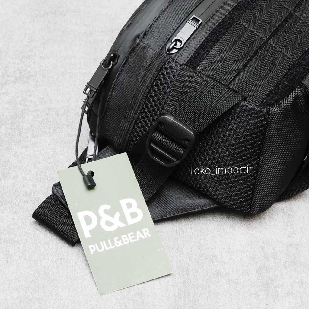 Tas Pull&amp;Bear Waistbag Pria Kualitas Import Selempang Pria Full Tag