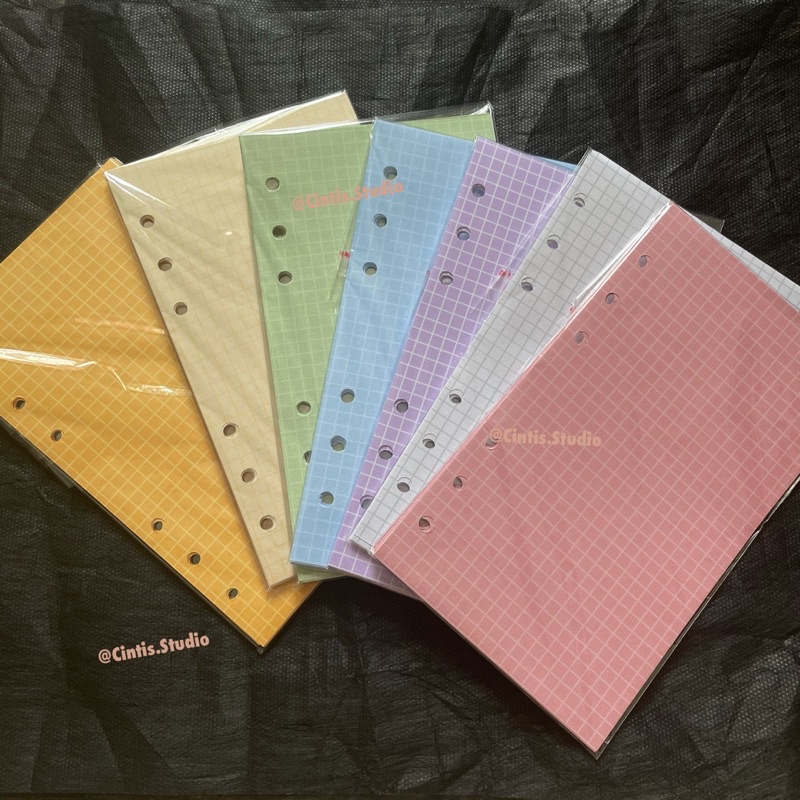 

Cins Grid Refill A6 (Hanya tersedia untuk 6 lubang) isi 10Pcs
