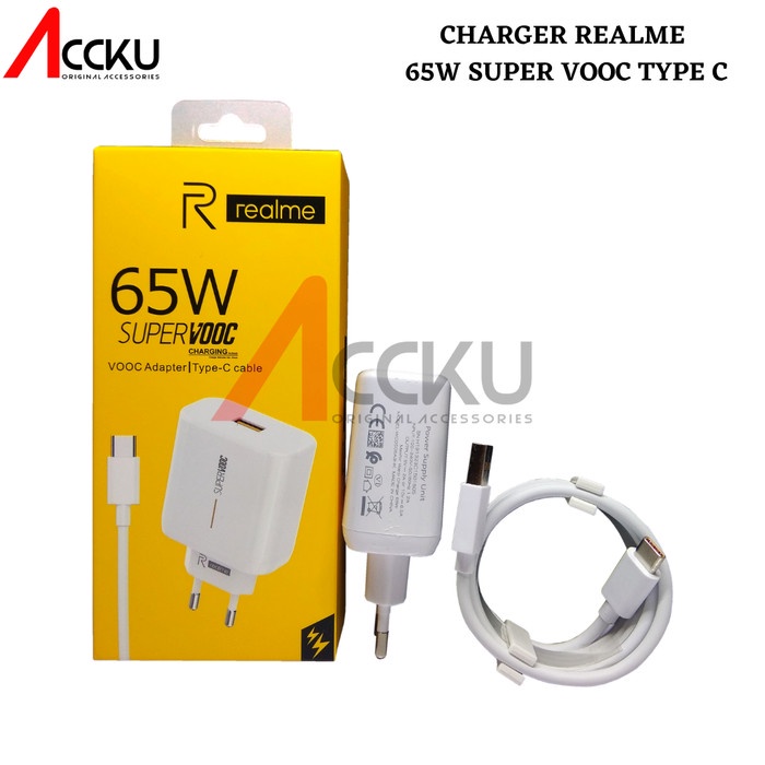 Charger Realme 65W Super Vooc Fast Charging Type C Charger Realme Flash Charging Original