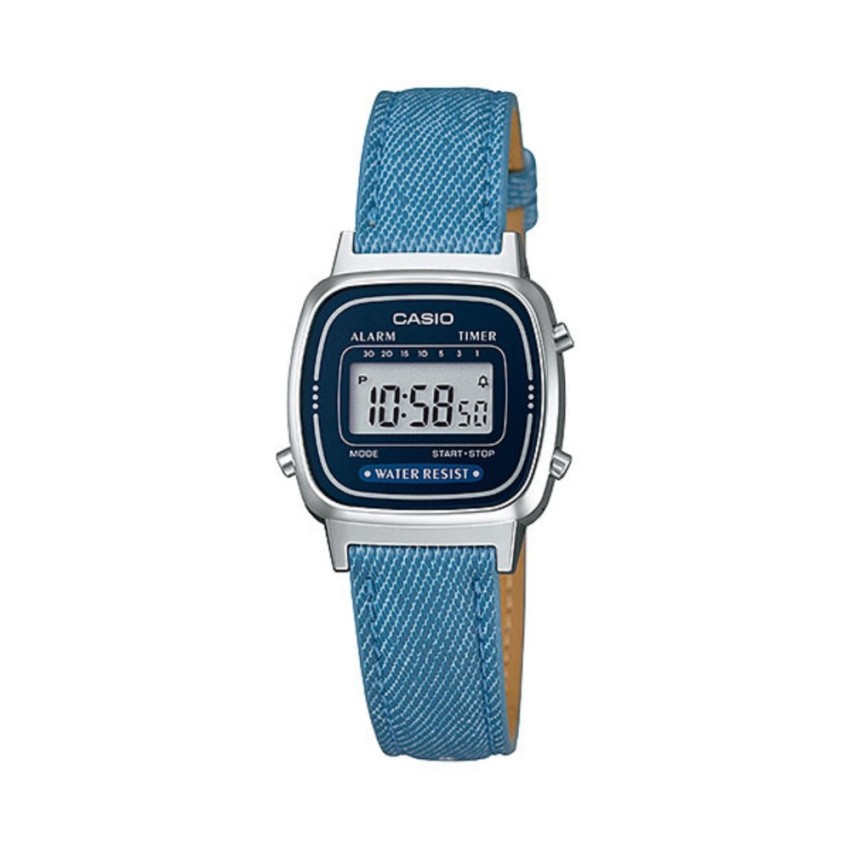 Casio Digital Jam Tangan Wanita - Biru - Strap Kulit - LA-670WL-2A2
