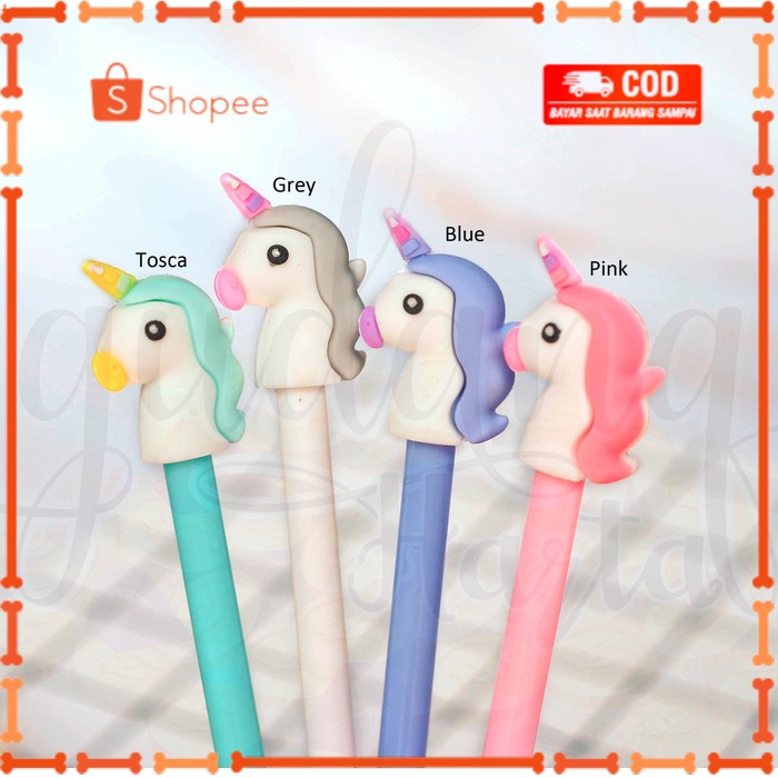 

BALLPOIN PENA BOLPEN KEPALA UNICORN LUCU / PULLPEN KARAKTER BPKL-02