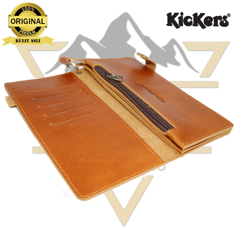 dompet panjang full kulit asli 100% kulit sapi dompet kancing pria KICKERS