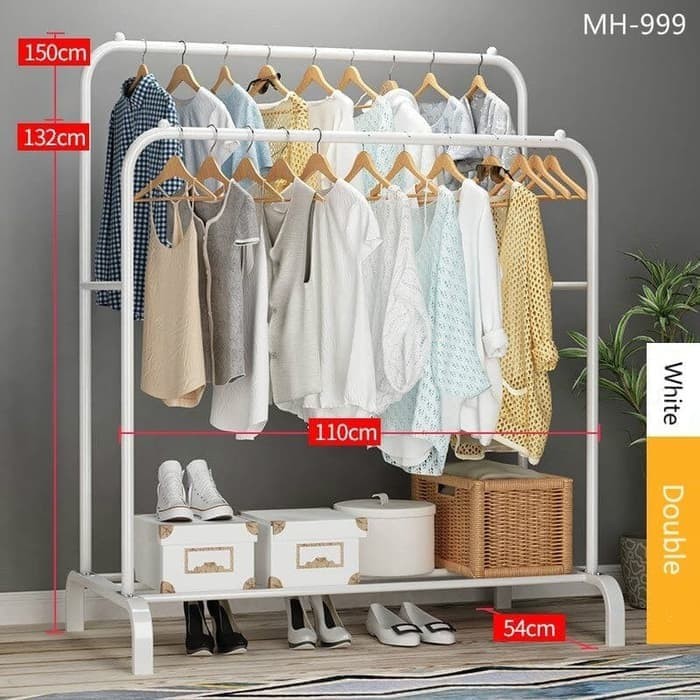 LT- [3550] Garment rack MH999 Gantungan Pakaian DOUBLE Rak pakaianClothes Hanger