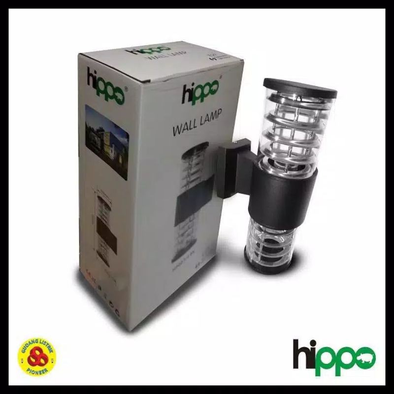 Hippo Wall Lam Lampu Dinding Outdoor Indoor Pilar Tempel 2 Arah HP007 Original