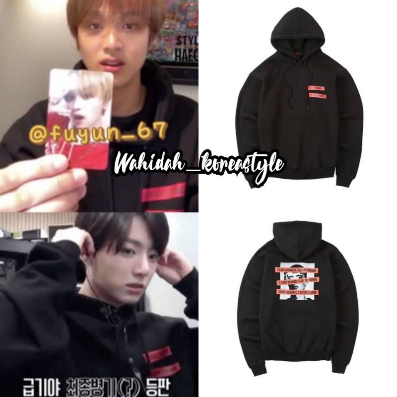 Jaket Hoodie Haechan NCT/Jungkook BTS/IN Straykids "It Just My Hoodie" Baju Idol K-Pop Fashion