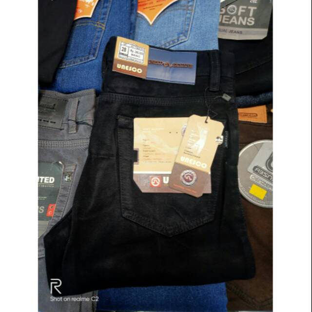 Celana panjang pria unesco hitam pekat/reguler/standar