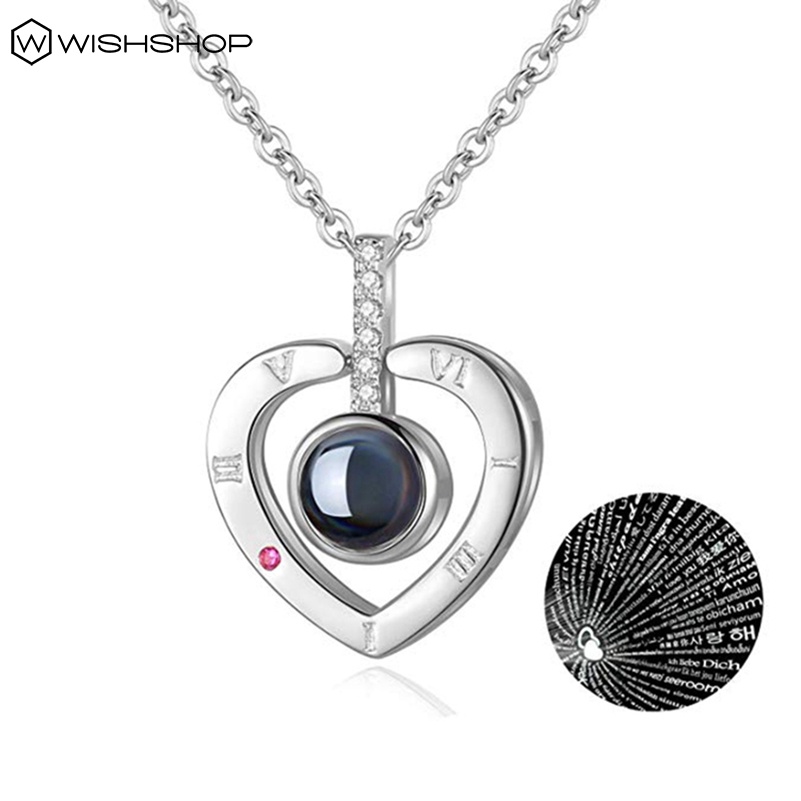 Kalung Liontin Proyeksi I Love You 100 Bahasa Untuk Hadiah Pernikahan