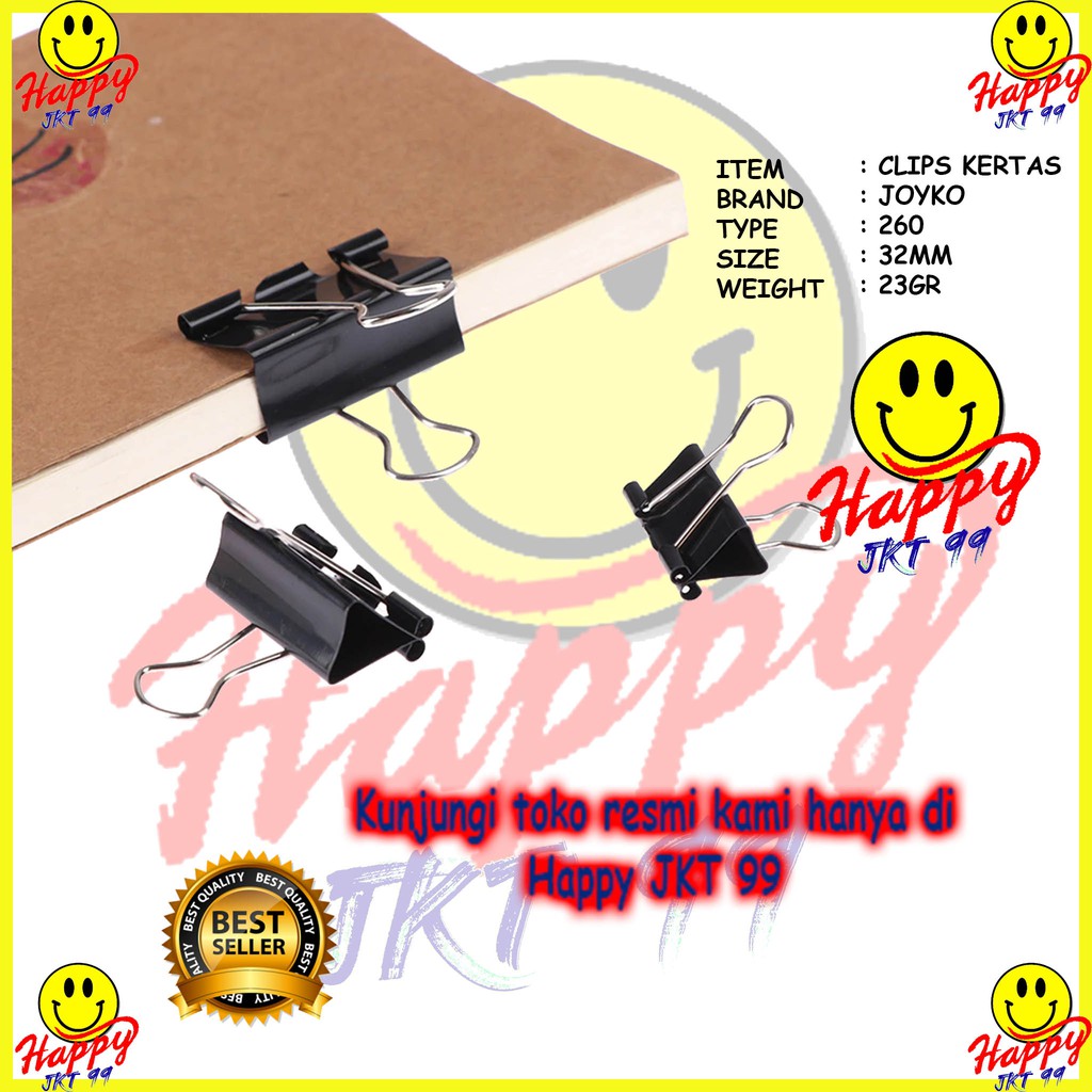 [ HAPPY JKT 99 ] BINDER CLIP KERTAS JOYKO 260 ORIGINAL