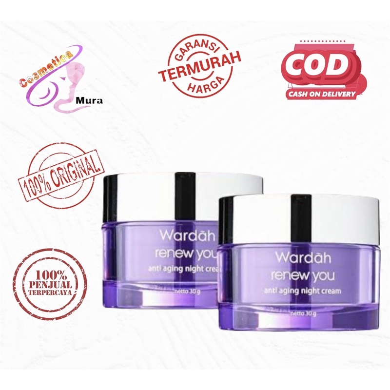 [ day cream 30 gr ] Wardah renew you anti aging 30 gr cream siang || wardah renew night cream 30 gram kemasan pot - wardah renew day cream - wardah renew night cream