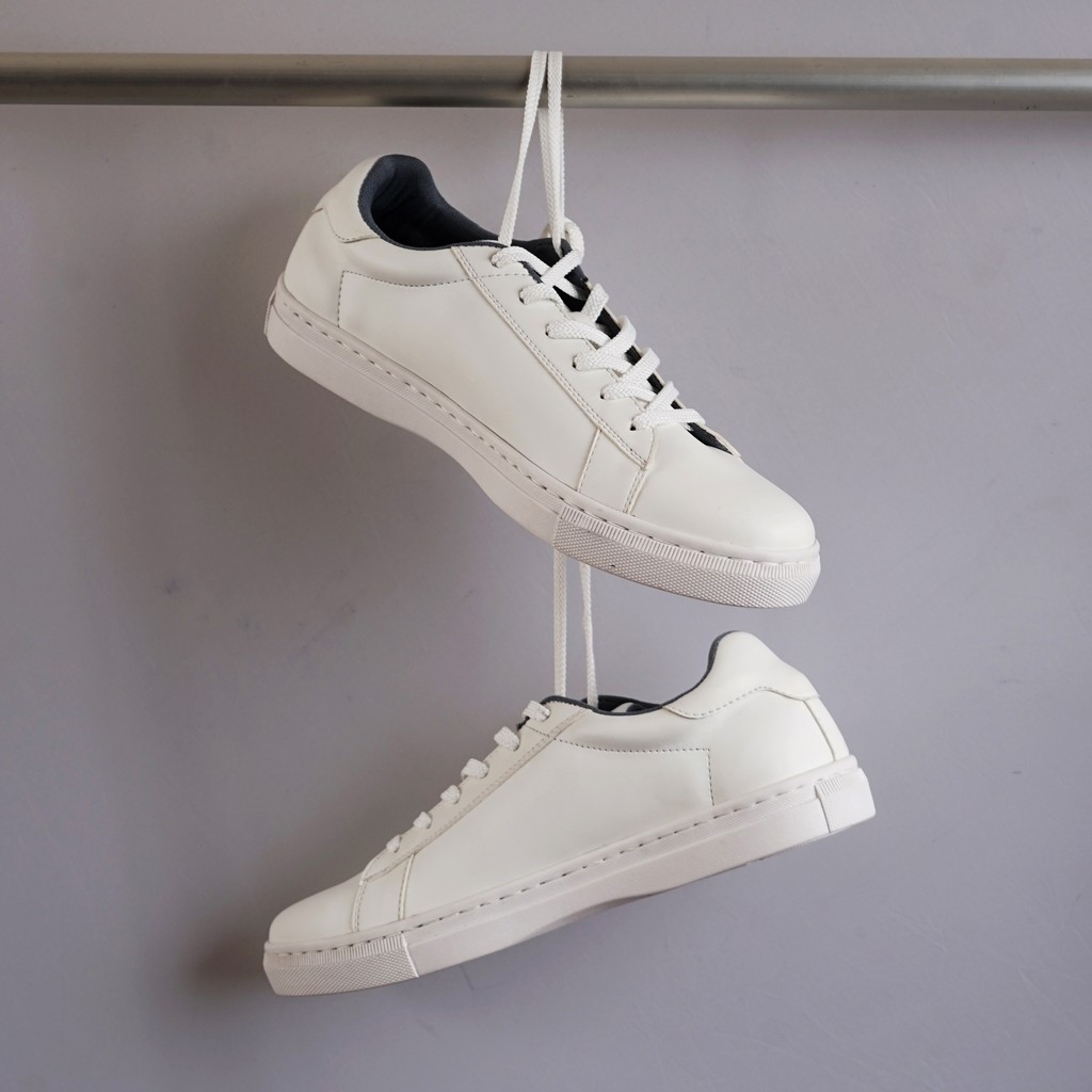 Rover White | Sepatu Casual Sneakers Kasual Polos Ori Pria Cowok Lokal Footwear Jalan | FORIND Volve