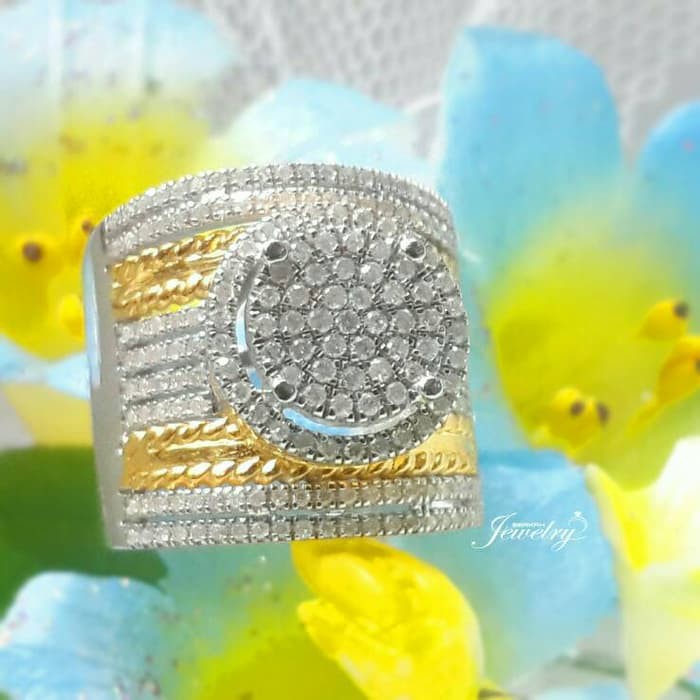 Cincin Wanita Kawin Nikah Original Emas Gold 18k Berlian Diamond Eropa Putih Asli DK1387