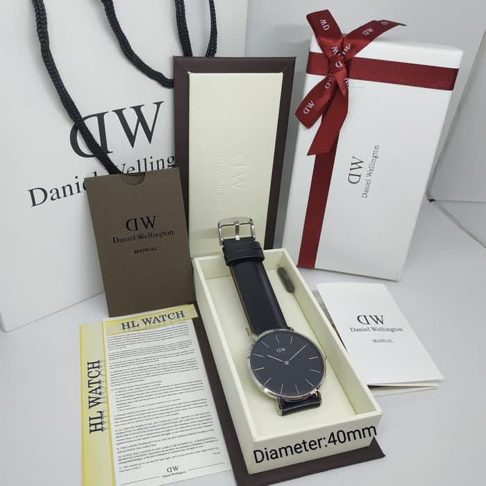 JAM TANGAN PRIA KULIT DW CLASSIC / JAM COWOK DW KULIT