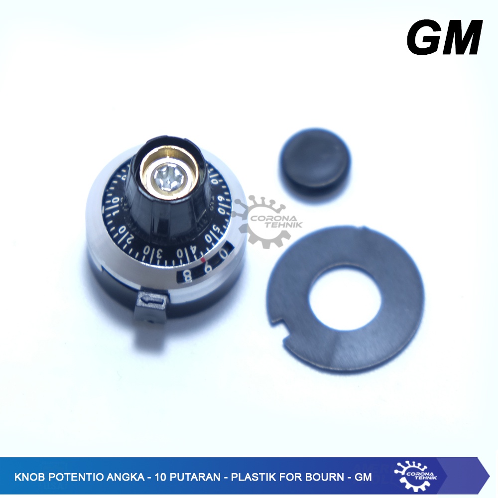 GM - Knob Potentio Angka - 10 Putaran - Plastik for Bourns