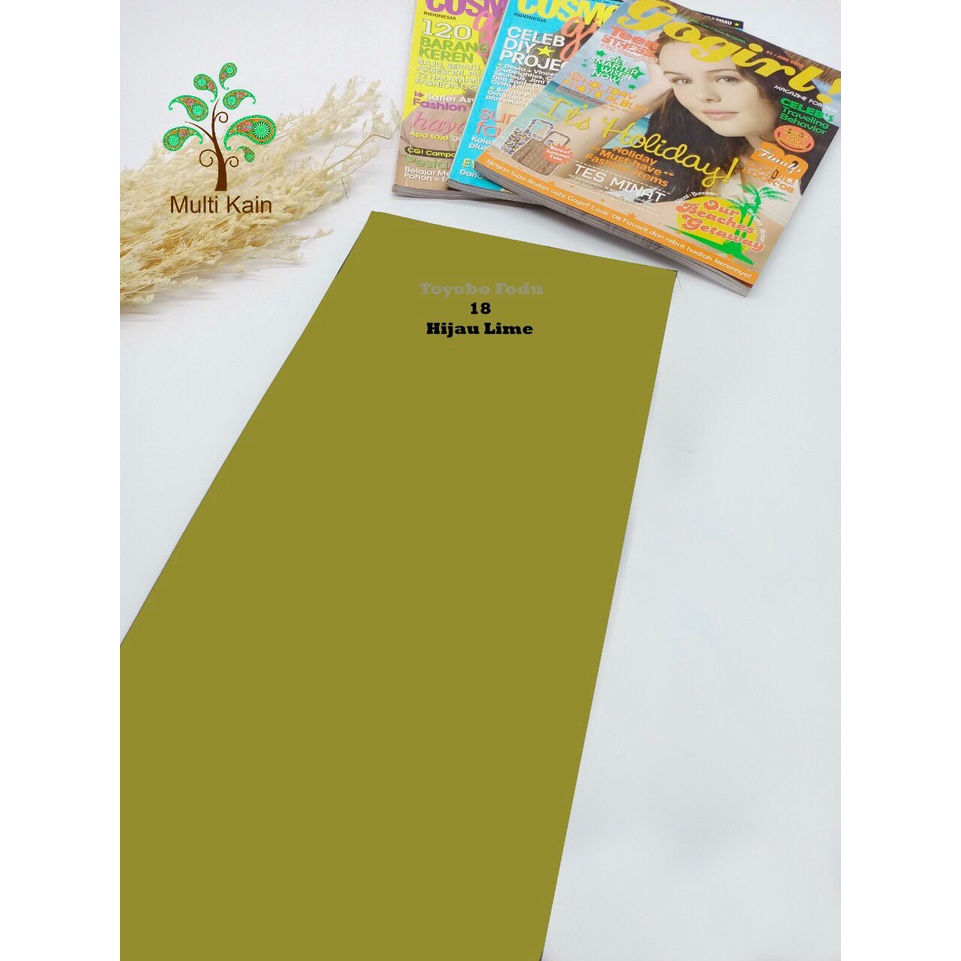 Bahan Multi kain katun cotton toyobo FODU (COPYRIGHT, TERDAFTAR) asli premium-FODU 18 hj lime
