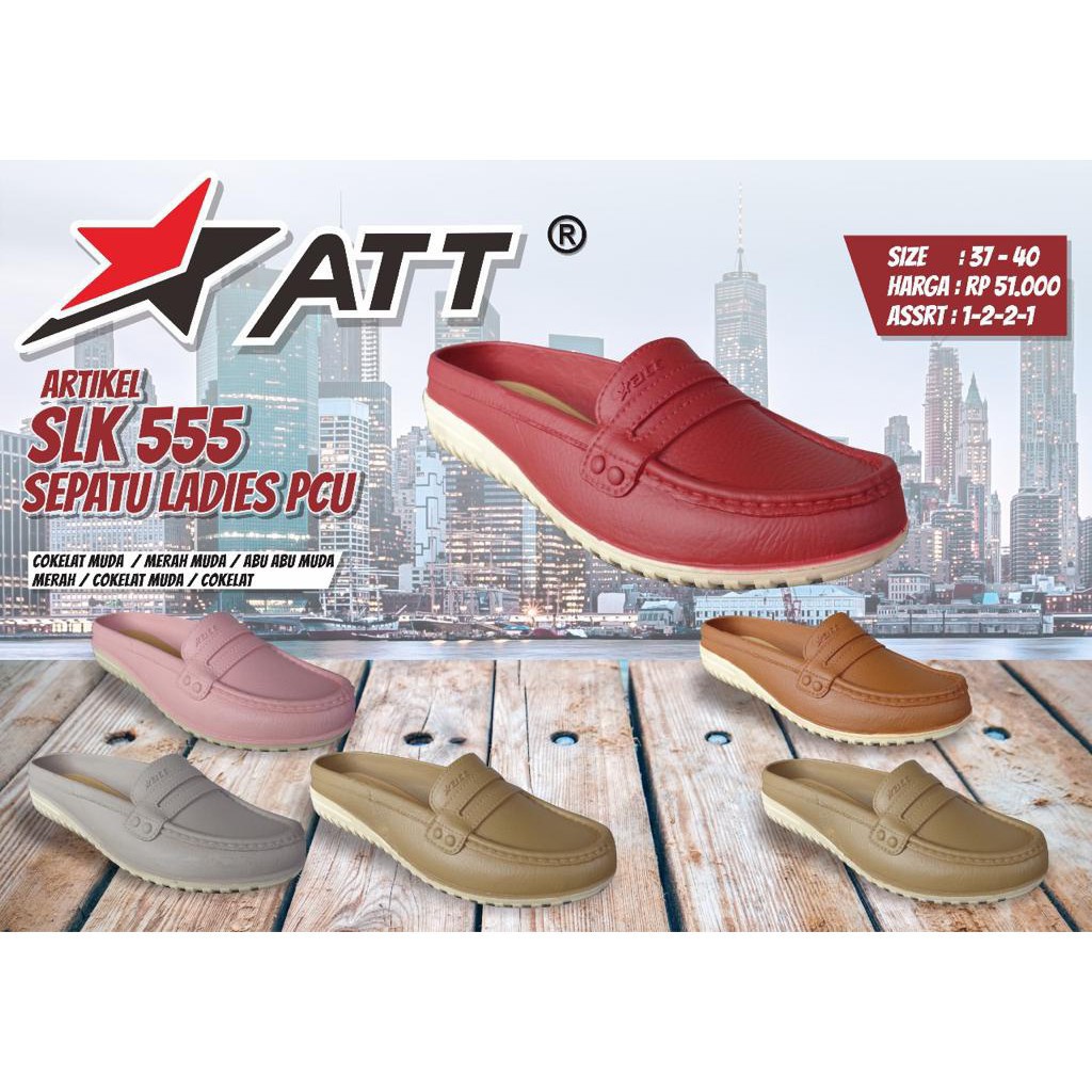 gof ATT SLK &amp; NSK Sepatu Sandal Karet Slip On Sepatu Cewek Anti Air Empuk Tidak Lecet Ringan