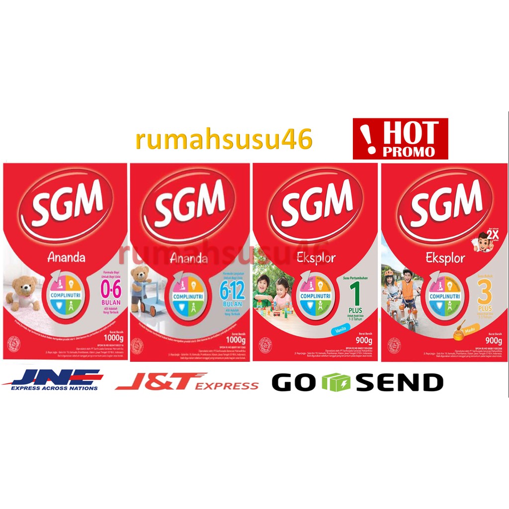 PROMO!! SGM Eksplor 1+/3+ Madu/Vanila 900gr / SGM Ananda