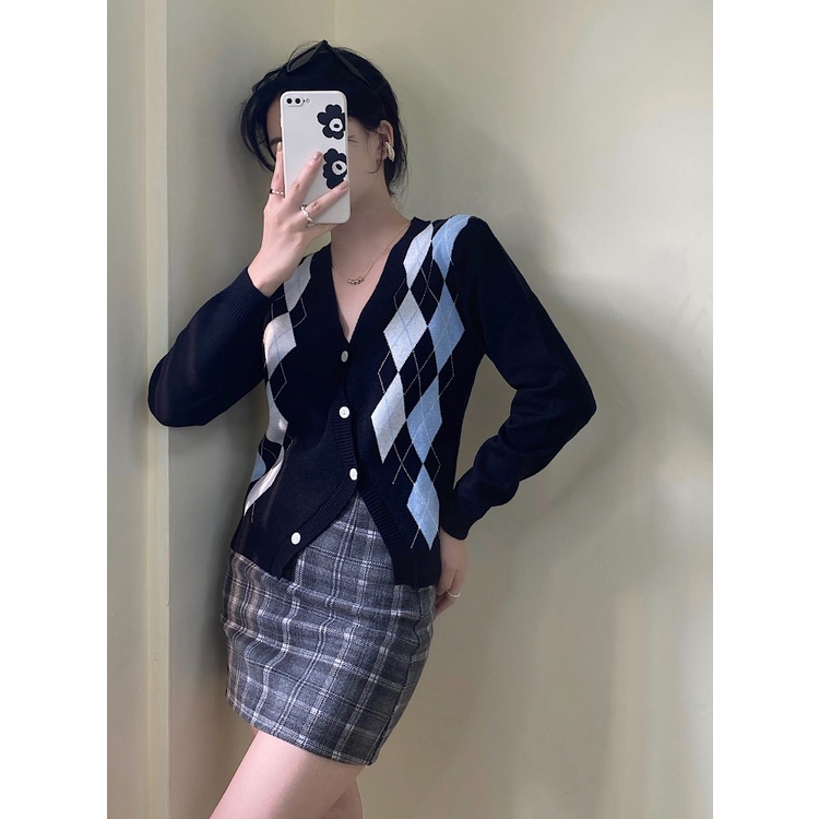 [COD&amp;READY STOK]Atasan lengan panjang kardigan rajut  wanita retro fashion korean style Knit cardigan