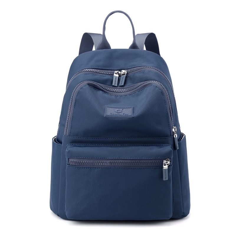 COLORFUL FOX laptop 0483 Backpack Tas Ransel Sekolah Wanita nilon Anti Air Tas Selempang Wanita  Tas original-Biru