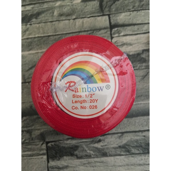 

pota satin ukuran 1/2” (1,25cm) merah