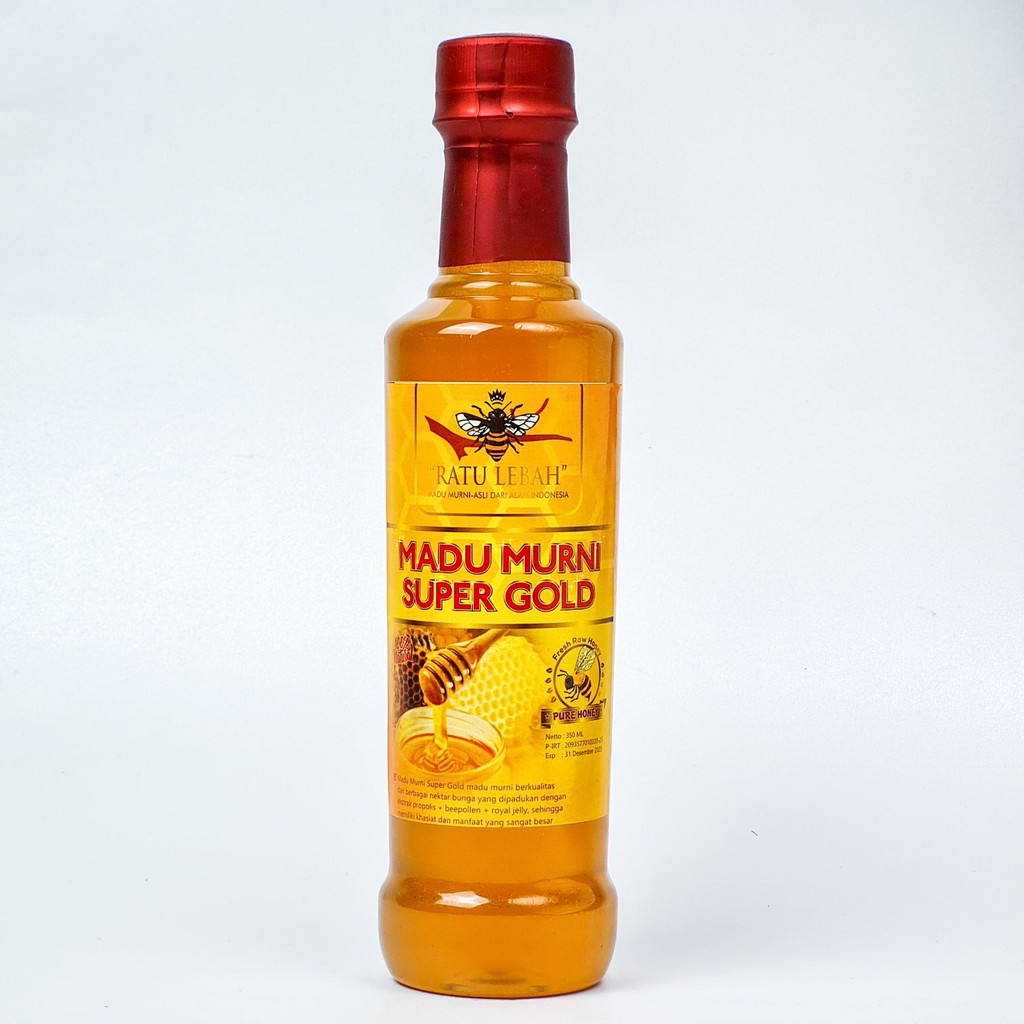 

Madu Murni Super Gold Ratu Lebah 350 ML Extrak Beepollen, Royaljelly, Propolis