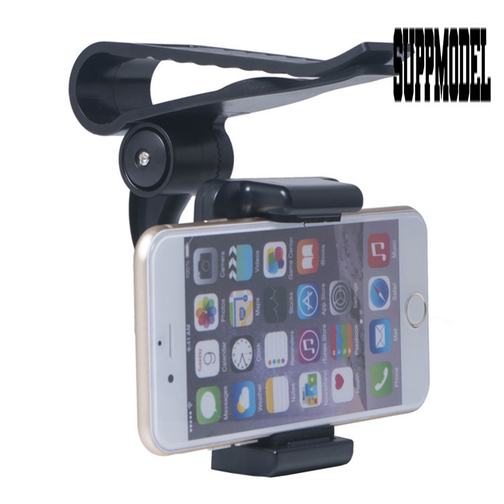 Stand Mount Sun Visor Mobil Rotasi 360 ° Holder Handphone / iPhone / Samsung / GPS