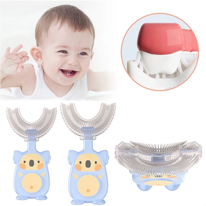 sikat gigi silikon bayi anak bentuk U | tooth brush baby silicon type U 360°