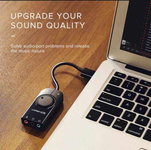 Ugreen Soundcard Eksternal with Mic and Volume Ugreen Usb Sound Card External Original