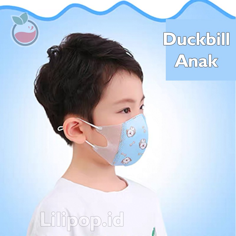 Masker Duckbill Anak KN95 Karakter Isi 10 pcs 3ply Earloop 2-8 Tahun Murah