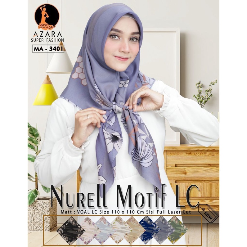 Hijab segiempat NURELL by AZARA lasercut