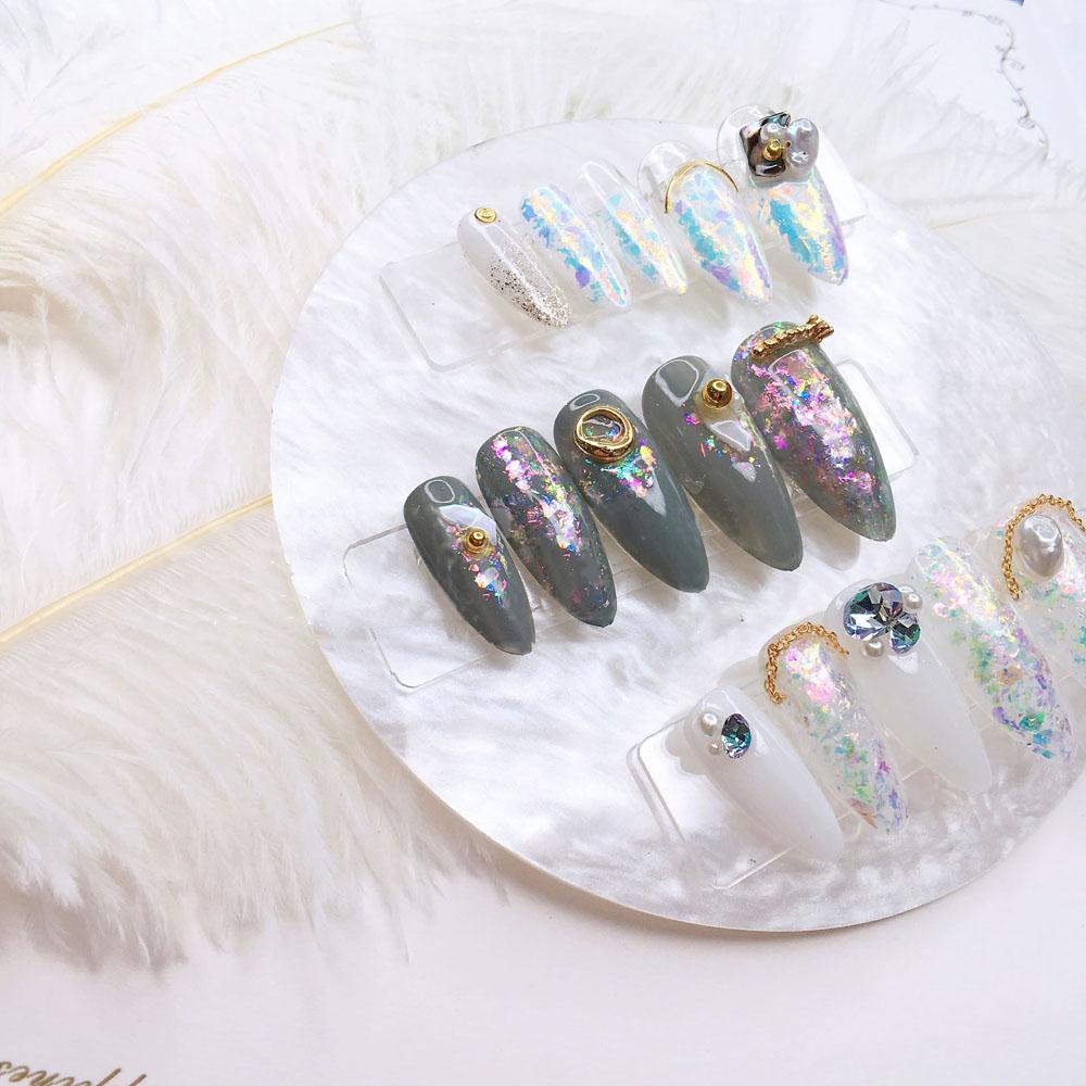 Palet Nail Art Agustina Bulat Persegi Gel Polish Color Mixing Nail Art Alat Pajangan Praktek Foundation Mixing Palette Color Paint Palette