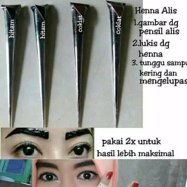 Henna Alis Herbal - Eyebrow Hena Tatto Alis Seperti sulam alis