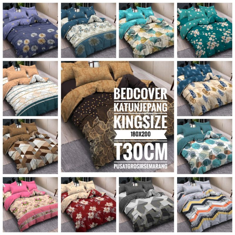 BC Bedcover Katun Jepang VALLERY QUINCY FLAT Set King Size Uk 180x200 T30cm MOTIF Jaquard King Koil Adelia Aquatic Audrey Burry Carara Caroline Dandelion Delphi Diamond Espresso Gema Hugo Kate Karen Lisa Luxton Moris Raskal Russel Salva Sharon Syerin