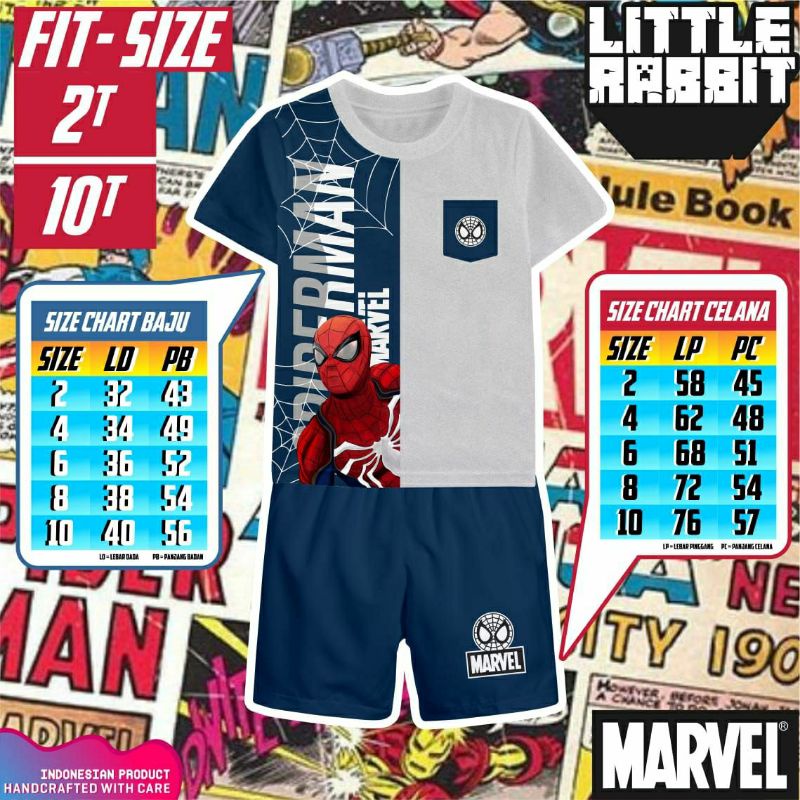 setelan comic vs marvel 2-10Th/setelan anak laki-laki marvel/setelan superhero