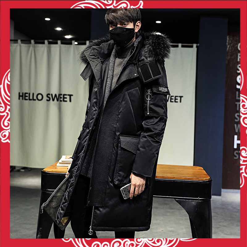 Terbaru 2022 Jaket Pria Besar Bulu Kerah Jaket Jaket Pria  Wanita Beberapa Perkakas Panjang Tebal  B