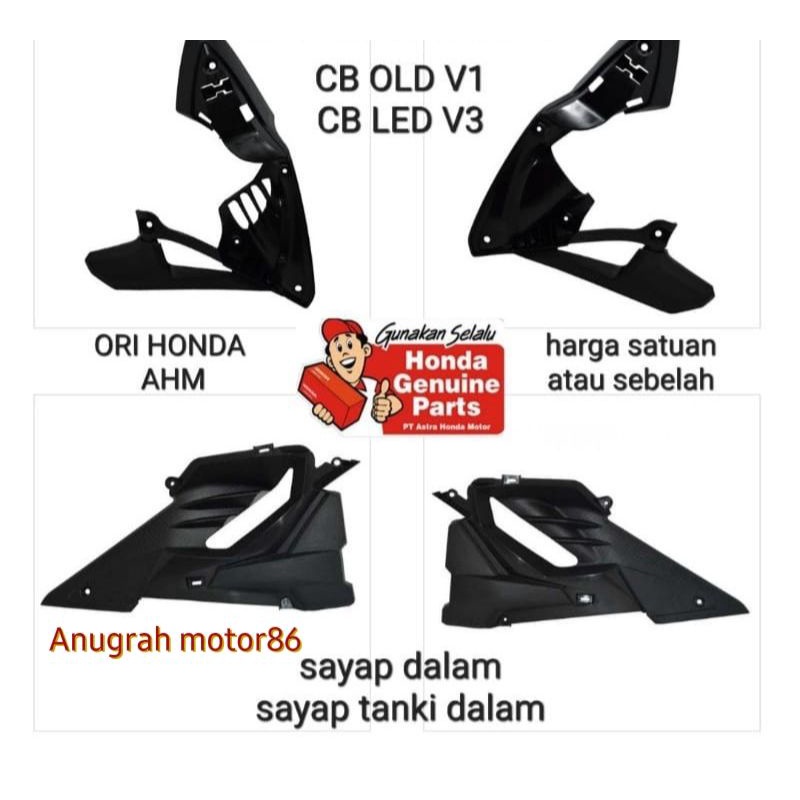 Sayap Dalam New CB150R V2 V3 2016-2020 Sayap Tangki Dalan Kupingan Tangki Harga Satuan