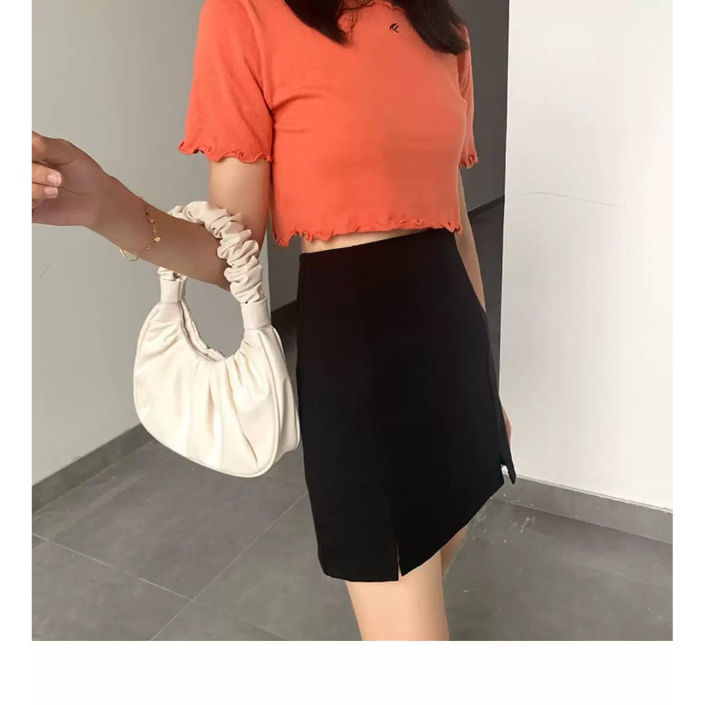 LMB ROK KOREA SIMPLY KOREAN SKIRT ELEGAN DENGAN SLIT DUA