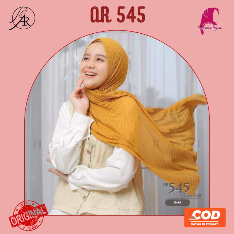 HIJAB ARRAFI TERLARIS ✓ Jilbab Pashmina Plisket // Hijab Pashmina Plisket Premium AR 545 ORI by AR R