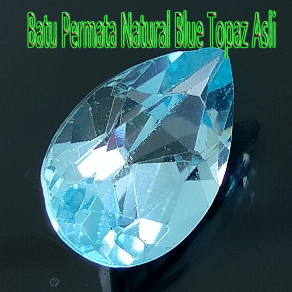 Batu Permata Natural Blue Topaz Asli