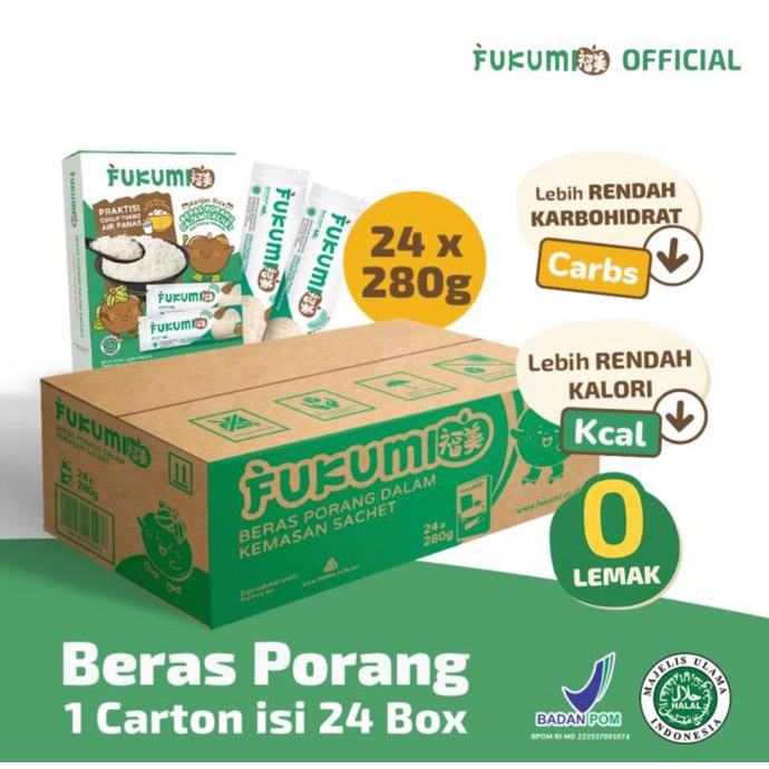 

Beras Fukumi - Beras Porang - Carton isi 24 Box Sachet