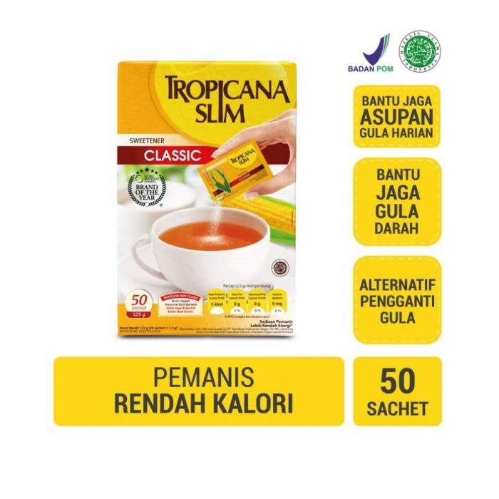 

gula tropicana slim sweetner box (50saset)