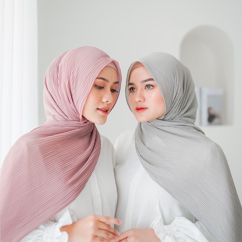 Kerudung Plisket Prisket full Pasmina Hijab Ceruty Babydol
