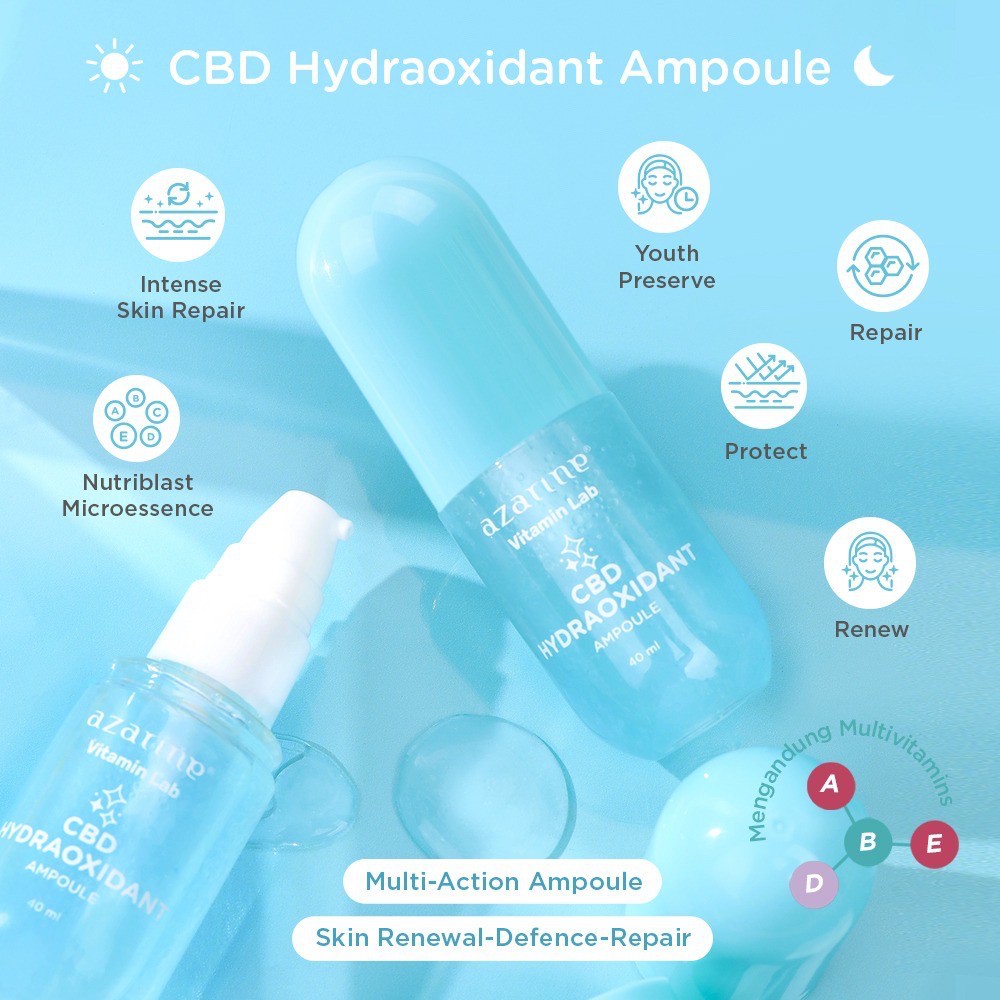 AZARINE CBD Hydraoxidant Ampoule Indonesia / Vitamin Lab Series / Bubble On Me Skinfit Essence Toner