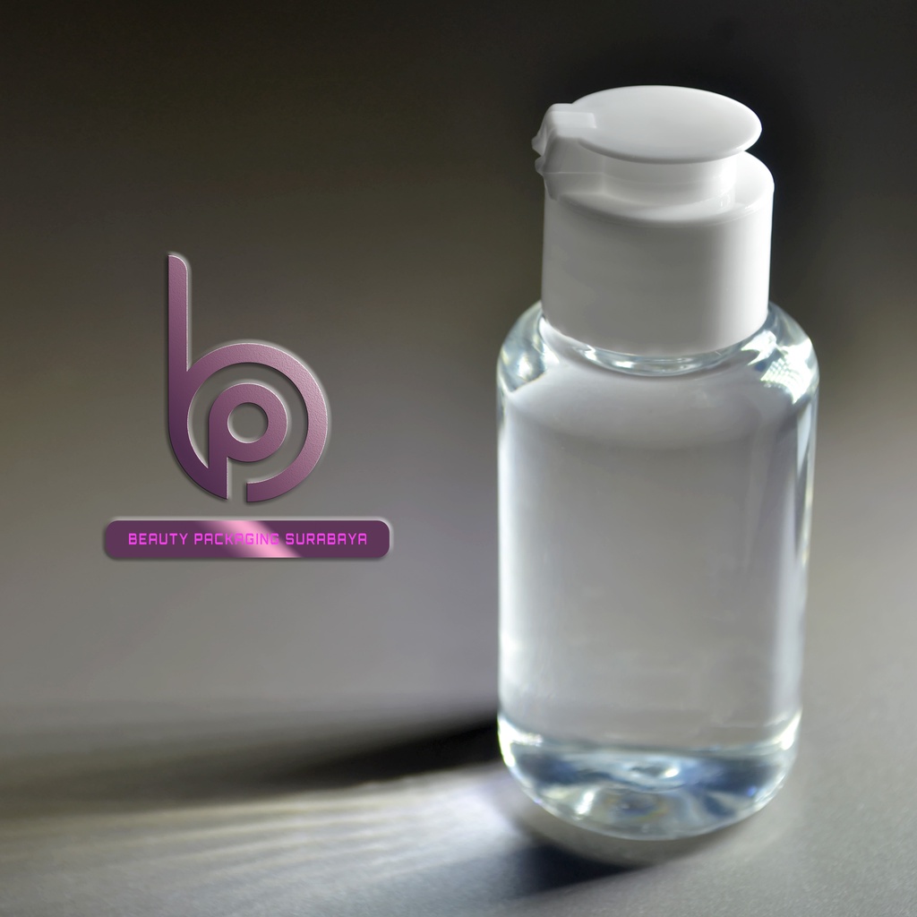 Botol Plastik PET 70ml Tubular Bening Tutup Fliptop Jamur