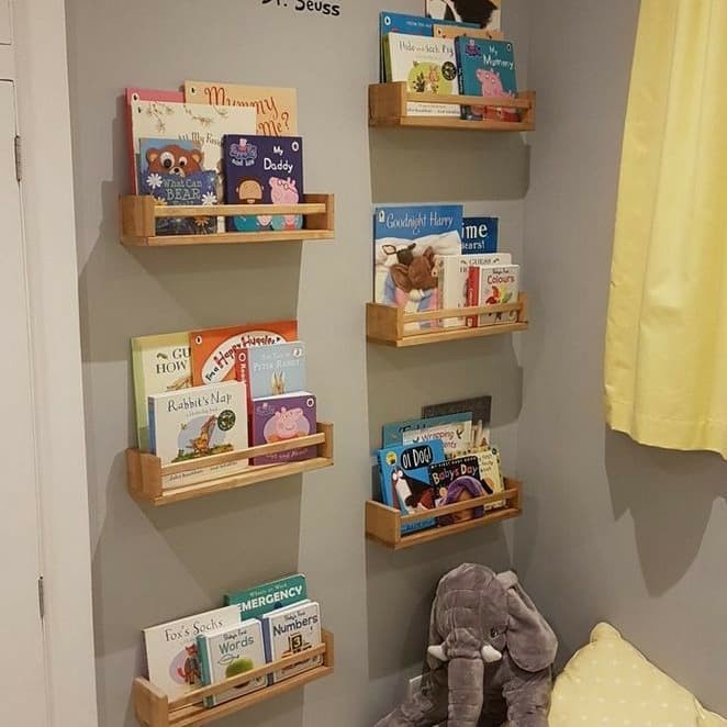 

2pcs Rak Buku Anak , Rak Dinding Minimalis P 50cm. - Putih