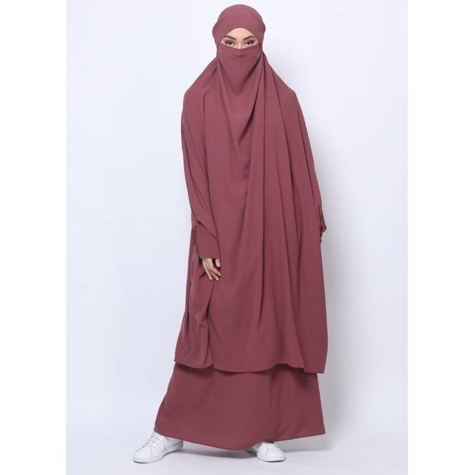 Pakaian Wanita Pakaian Muslim Setelan Muslim Allev Muazah Set French Khimar Decorose Bermutu Tinggi