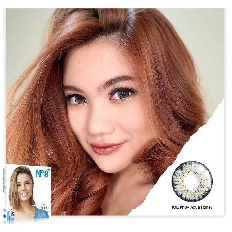 SOFTLENS ICE N8+ NORMAL &amp; MINUS -0.50 sd -2.50 FREE LENSCASE BIG EYES DIA 16MM BY EXOTICON / N.8+ / Softlen Soflen Soflens