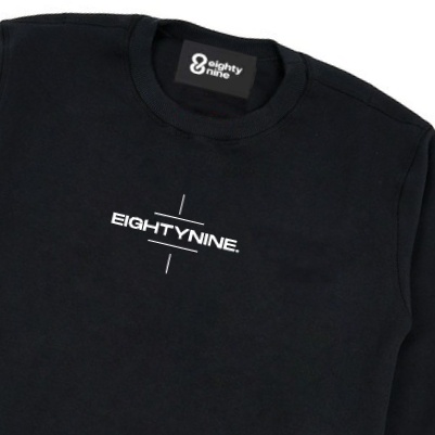 EIGHTGY NINE SWEATSHIRT CHOSE BRAIN TERLARIS CREWNECK PRIA/WANITA BLACK