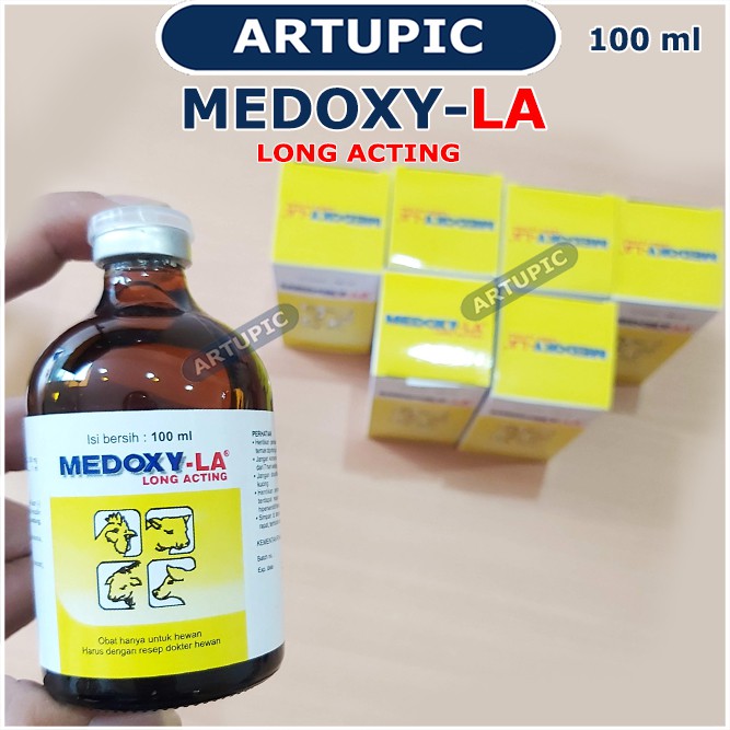 Medoxy-LA 100 ml Obat OTC crd korisa snot kolera ayam unggas babi kelinci Medion Artupic